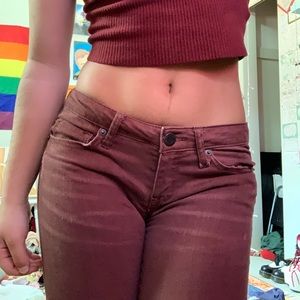 Aeropostale, low rise skinny ripped jeans